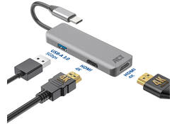 Adapter ACT USB-C 4K multiport voor 2 HDMI monitoren