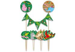 Cake decoratie Jungle 9 stuks
