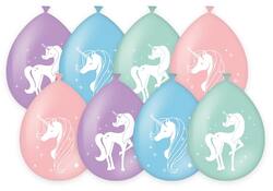 Ballonen Unicorn 30 cm 8 stuks pastel