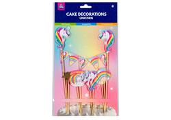 Cake decoratie Unicorn 9 stuks