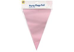 Party Flag Foil Baby Pink
