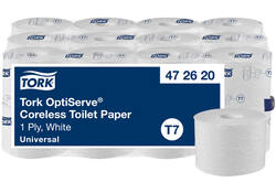 Toiletpapier Tork T7 Universal OptiServe Coreless 1-laags 144m wit 472620