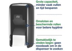 Toiletpapierdispenser Tork T7 Elevation OptiServe Coreless medium verticaal duo zwart 558042
