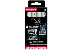 Krijtstift Uni-ball chalk rond 1.8-2.5mm wit 4 stuks
