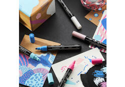 Acrylmarker STABILO Free Acrylic Mixed Tip set à 3 breedtes zwart