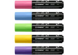 Acrylmarker STABILO Free Acrylic T800C Seaside assorti 5 stuks