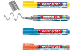 Viltstift edding 385 flipover penseelpunt assorti 4 stuks
