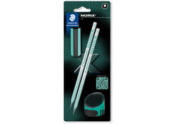 Potlood Staedtler Norix HB blister à 2 stuks zwart-groen