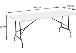 Vouwtafel BRASQ 180x70x74cm FT180 wit