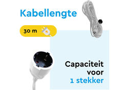 Verlengkabel BRASQ 30m wit