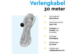 Verlengkabel BRASQ 30m wit