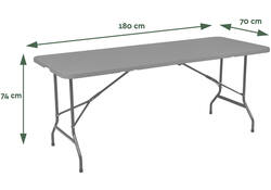 Vouwtafel BRASQ 180x70x74cm FT180 grijs