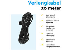Verlengkabel BRASQ 30m zwart