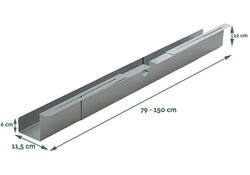 Kabelgoot BRASQ verstelbaar 75-150cm CT100 zilver