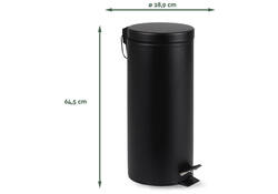 Pedaalemmer BRASQ 30 liter zwart