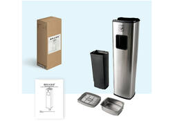 Afvalbak met asbak BRASQ 20 liter AT400 rvs