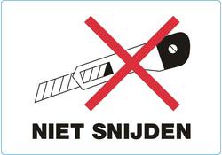 Waarschuwingsetiket IEZZY niet snijden 105x74mm 500 stuks