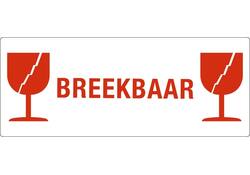 Waarschuwingsetiket IEZZY glas breekbaar 150mmx60mm 500 stuks