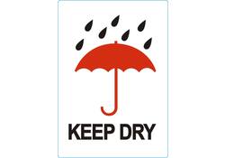 Waarschuwingsetiket IEZZY keep dry 74mmx105mm 500 stuks