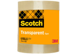 Plakband Scotch 508 25mmx66m transparant 6 rollen