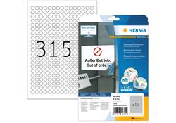 Etiket HERMA 4385 rond 10mm wit 7875 etiketten