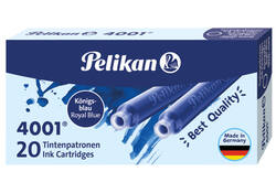 Inktpatroon Pelikan 4001 koningsblauw 20 stuks
