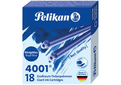 Inktpatroon Pelikan 4001 lang koningsblauw 18 stuks