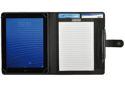 Schrijfmap DESQ voor tablet 7"-10" met sluitclip zwart