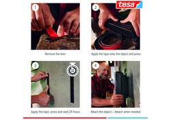 Klittenband tesa Ultra Power Lock Tape 100cmx25mm zwart