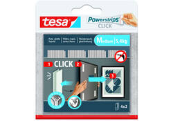 Kleefstip tesa&nbsp;Powerstrips&nbsp;Click Medium 4 paar wit