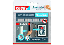 Kleefstip tesa&nbsp;Powerstrips&nbsp;Click Medium 16 paar wit