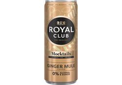 Mocktails Royal Club ginger mule 0% suiker en alcohol blik 250 ml