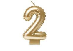 Foil balloon candle gold 2