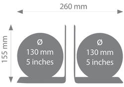 Boekensteun Troika met magnetische globes 13cm set à 2 stuks zwart