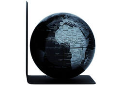 Boekensteun Troika met magnetische globe 13cm zwart-zilver