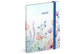 Agenda 2026 Lannoo 110x150 Flowers watercolour 7dagen/2pagina's blauw