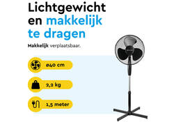 Statiefventilator BRASQ F300 Ø 40cm zwart