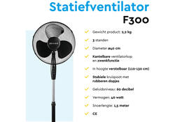 Statiefventilator BRASQ F300 Ø 40cm zwart