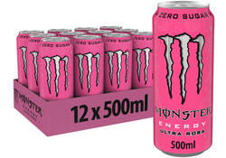 Energiedrank Monster ultra rosa blik suikervrij 500ml