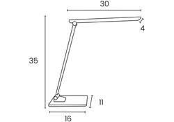 Bureaulamp Unilux Popy led wit