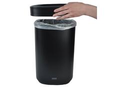 Afvalbak Desq open inworp 20 liter metaal zwart