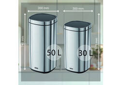 Afvalbak Desq Touch 30 liter RVS zilver