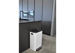 Pedaalemmer Desq 40 liter RVS wit