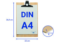 Klembord MAUL Tilia A4 staand hout 0.5 cm