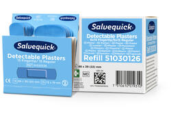 Pleisters Salvequick blauw detectabel mix 6x 30 stuks