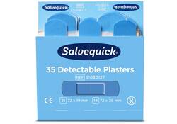 Pleisters Salvequick blauw detectabel refill 6x 35 stuks