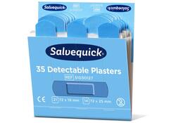 Pleisters Salvequick blauw detectabel refill 6x 35 stuks