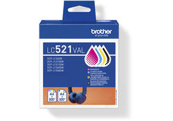 Inktcartridge Brother LC-521 zwart + 3 kleuren