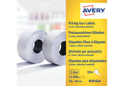 Prijsetiket Avery PLR1626 16x26mm afneembaar wit