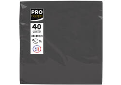 Servet Pronappe 1/4 vouw 2-laags 380x380mm 40 vel zwart